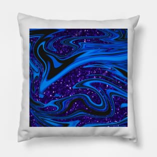Swirls- Blue and Purple Glitter Pillow
