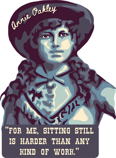 Annie Oakley Portrait and Quote Kids T-Shirt by Slightly Unhinged