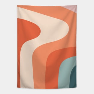 Retro Wavy Lines Tapestry