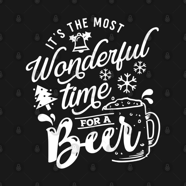 Beer Lover - It's The Most Wonderful Time For A Beer Santa Christmas by Saymen Design