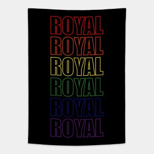 Simple Royal Non Binary Rainbow Typography Text Tapestry