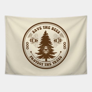 Save The Bees Save The Trees Tapestry