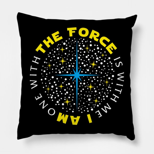 The Force is with me (blue) Pillow by YelloCatBean