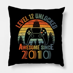 Level 12 Unlocked Video Gamer 12 Years Old 12 Birthday Pillow