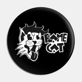 StrayCat FlameCat Black and White Pin