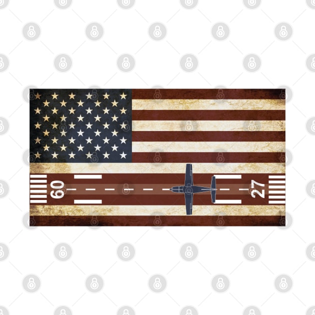 Patriotic Airplane with airport by zehrdesigns