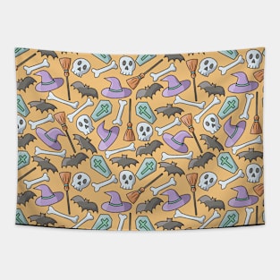 Mixed Spooky Confetti - Halloween Pattern - Pastel Colors Tapestry