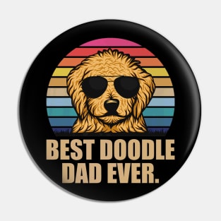 Best Doodle Dad Ever Goldendoodle Fathers Day Pin