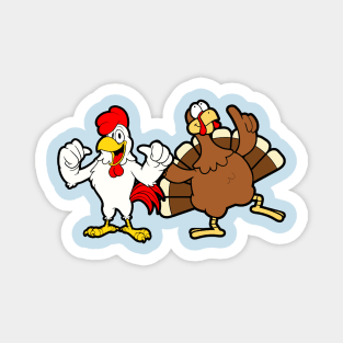 Rooster And Turkey Magnet