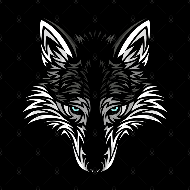 Tribal wolf face by albertocubatas