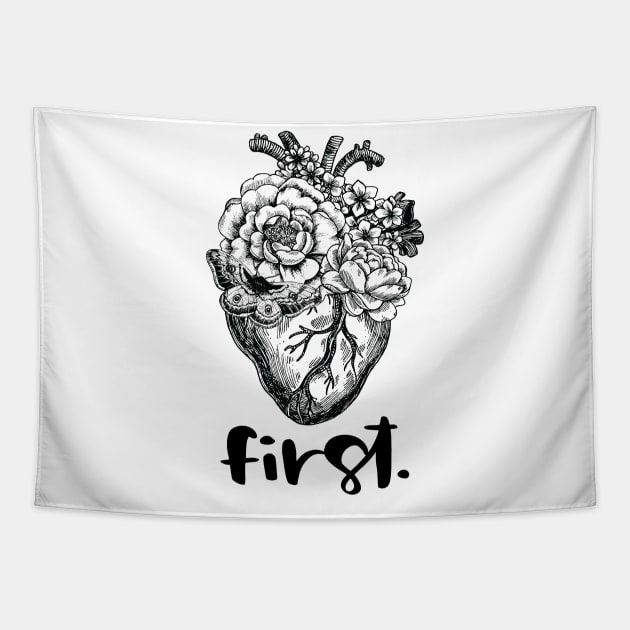 Heart First Tapestry by QuantumTees