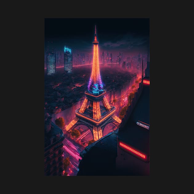 Eiffel Tower Cyberpunk by Art8085