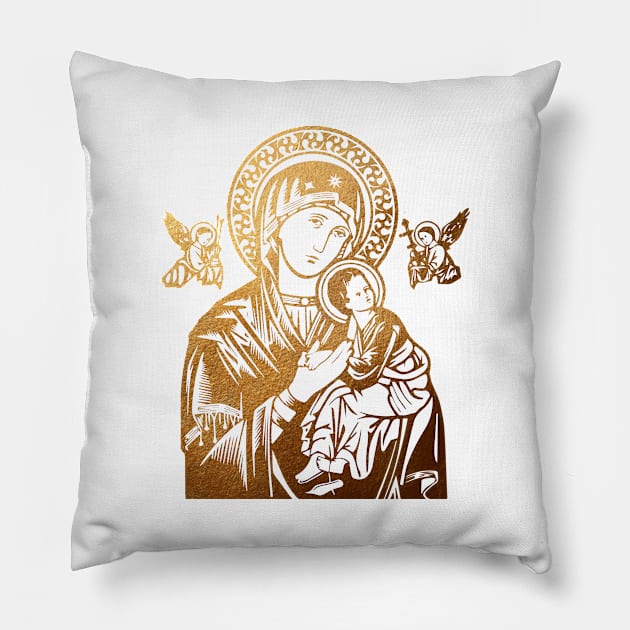 Mother of Perpetual Help Pillow by big_owl