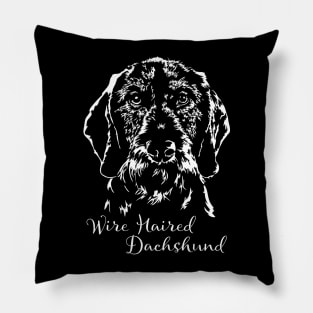 Wire Haired Dachshund dog portrait Pillow