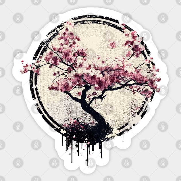 Original Painting Sakura Tree Art Cherry Blossom Japanese Art Floral 8 by  10 in