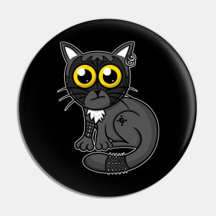 Funny Hard Rock Kitty - Heavy Metal Cat Pin