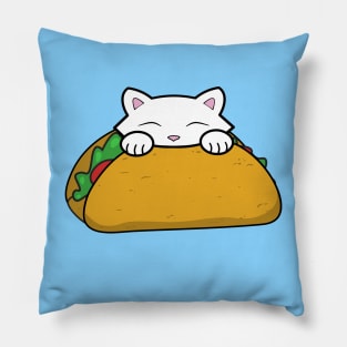 Cute cat eating tacos Pillow