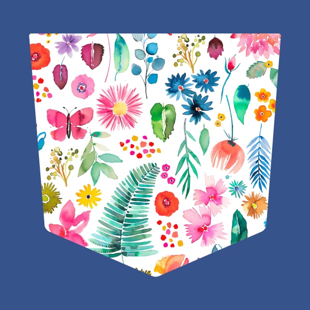 Pocket - Colorful Flowers Forest Plants Multicolored by ninoladesign