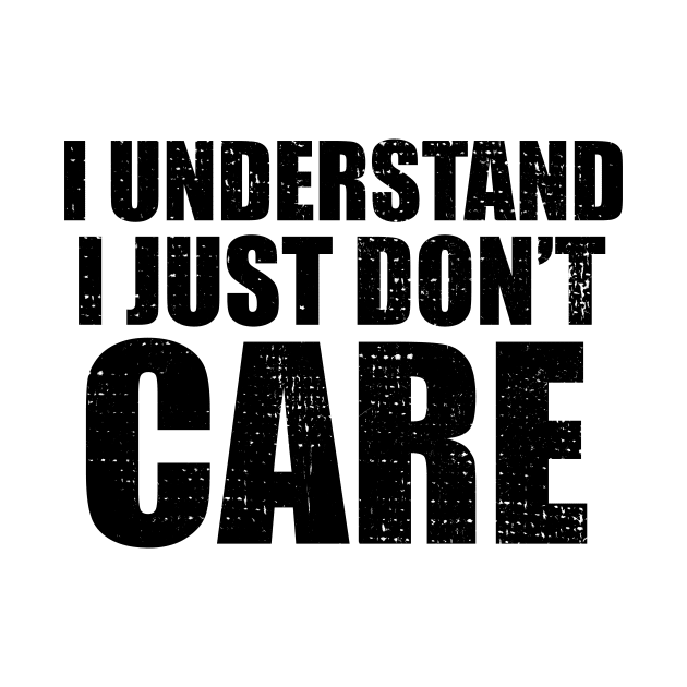 I Understand I Just Dont Care Funny Quote by Bazzar Designs