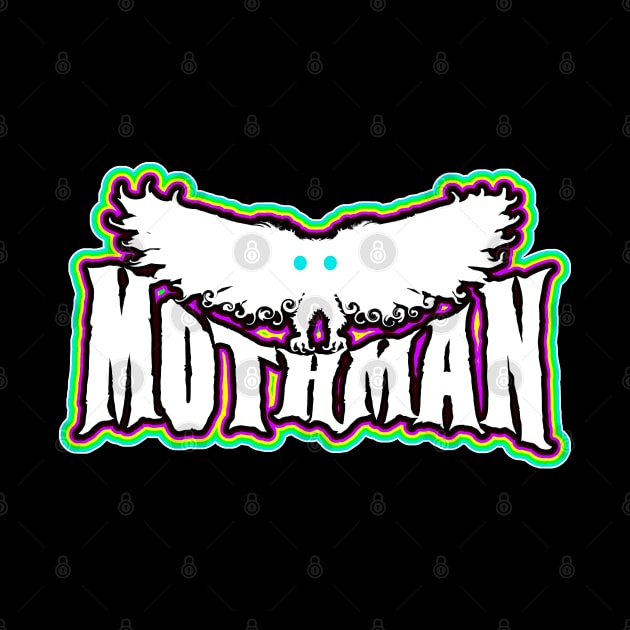 Mothman West Virginia Wing Humanoid Moth Retro Vintage White Purple by National Cryptid Society