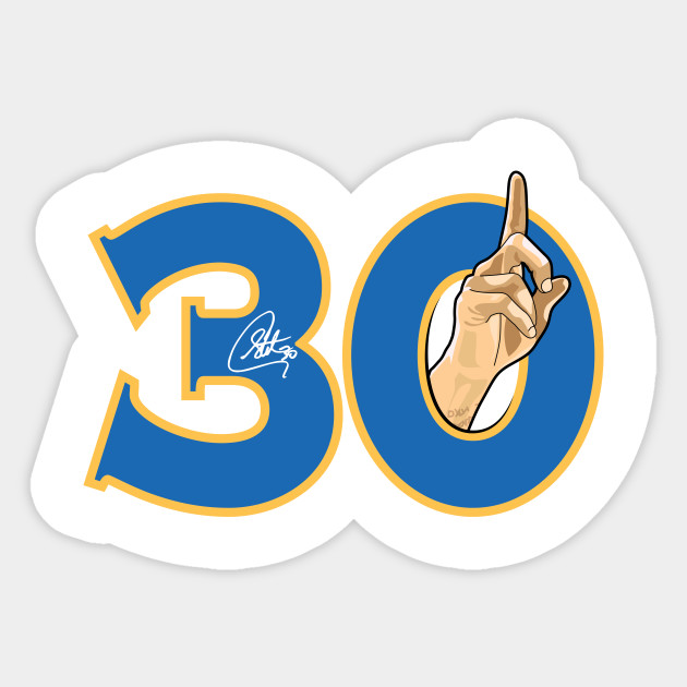 Curry 30 On White - Stephen Curry - Sticker | TeePublic