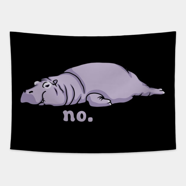 Hippo Says No Tapestry by Slightly Unhinged