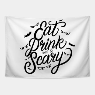 Eat, Drink, and Be Scary: Halloween Costume Delight Tapestry