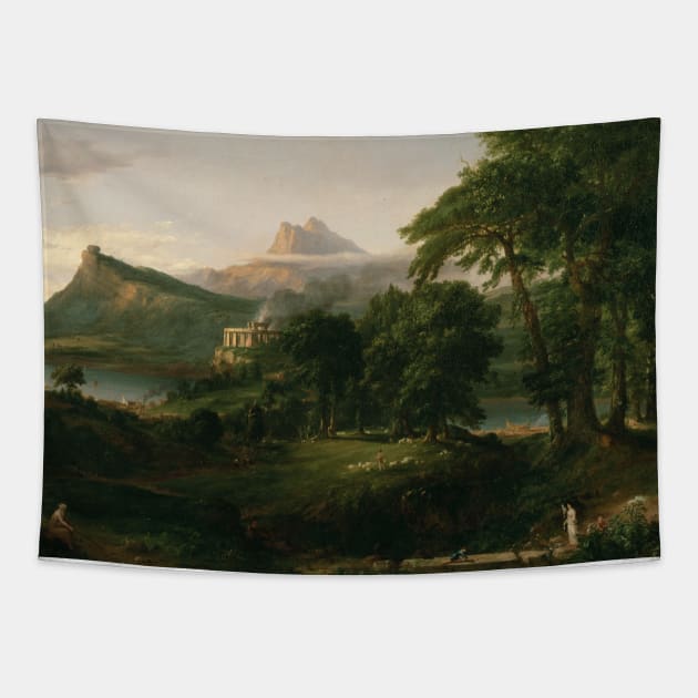 The Arcadian or Pastoral State by Thomas Cole Tapestry by Classic Art Stall