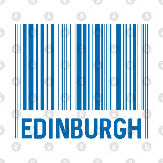 Edinburgh Bar Code Design (Scottish Saltire Blue) by MacPean