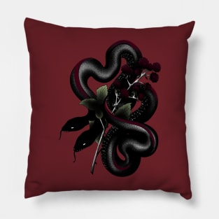 Two Headed Snake Tattoo Style Pillow