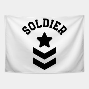 Fitness Soldier With Rank Star And Stripes Tapestry