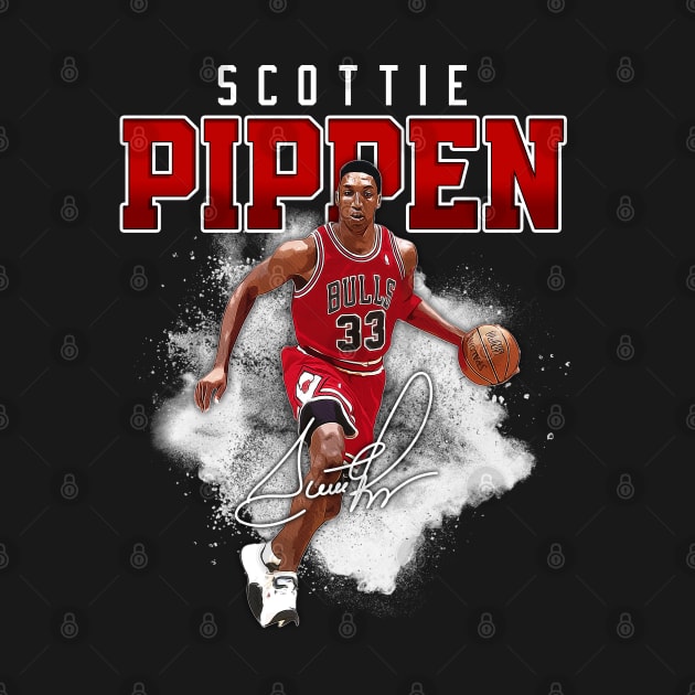 Scottie Pippen Basketball Legend Signature Vintage Retro 80s 90s Bootleg Rap Style by CarDE