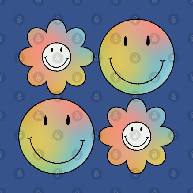 Psychedelic Flowers & Smileys by gnomeapple