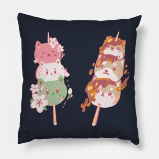 Sakura Hanami Dango Cat and Mitarashi Dango Shiba Pillow