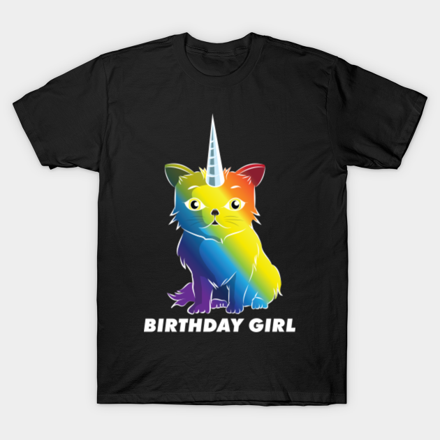 Discover Cute Unicorn Lover Cat Lover Birthday Girl Catticorn Rainbow Unicorn Kitten Birthday Party - Mom - T-Shirt