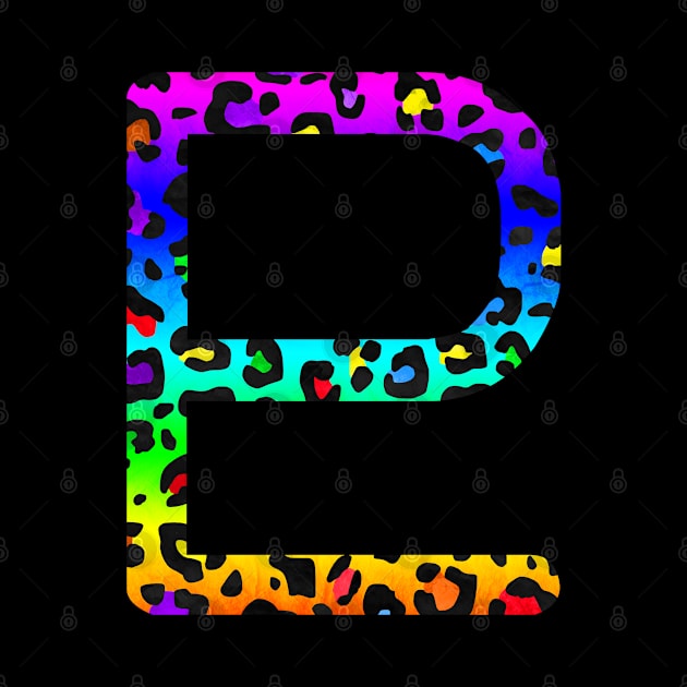 Pluto Planet Symbol in Dark Rainbow Leopard Print by bumblefuzzies