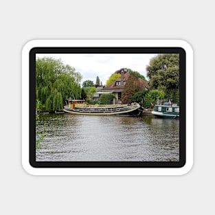 Boat on river Thames at Staines Magnet