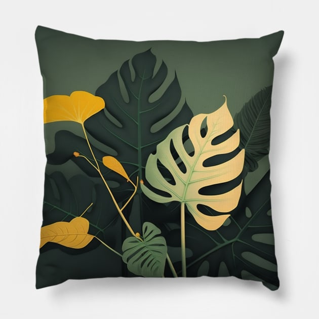 Tropical Jungle Plant Pillow by Walter WhatsHisFace