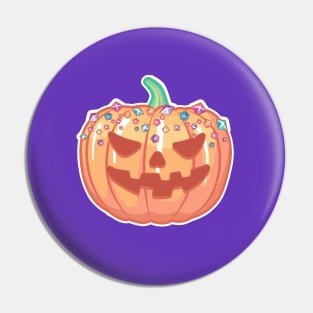 Sugar-Sprinkled Jack-o-lantern on dark colours Pin