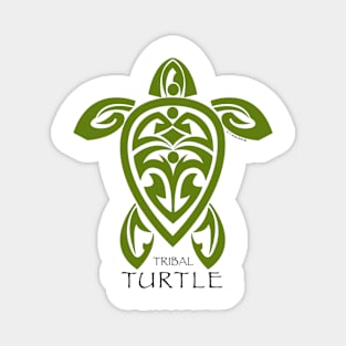 Green Tribal Turtle Magnet