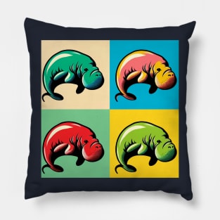 Pop Dugong Art - Trendy Marine Life Pillow