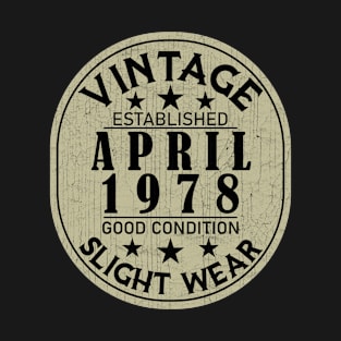 Vintage Established April 1978 - Good Condition Slight Wear T-Shirt