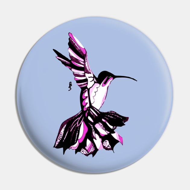 Flamenco Hummingbird Pin by obsidianhoax