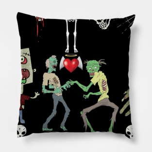 Zombie Skull Family Pillow