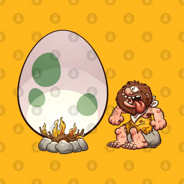 caveman hungry egg by Mako Design 