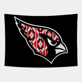 Native Vertical Pattern Cardinals Tapestry