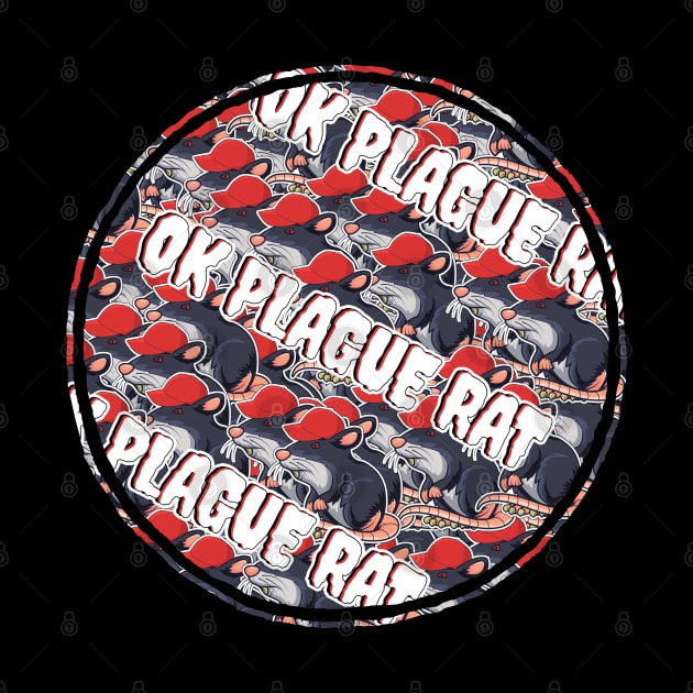 OK Plague Rat Red Hat Crowd Design Diagonal Print Circle by aaallsmiles