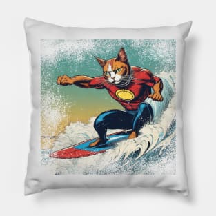 Surfing cat Pillow