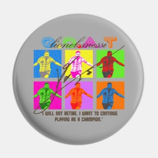 Messi Pop Art Style Light Vintage Look Pin