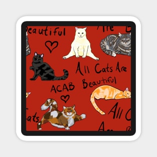 ACAB All Cats Are Beautiful Repeat Print Magnet